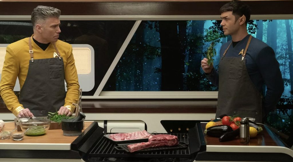 Pike and Spock Cooking